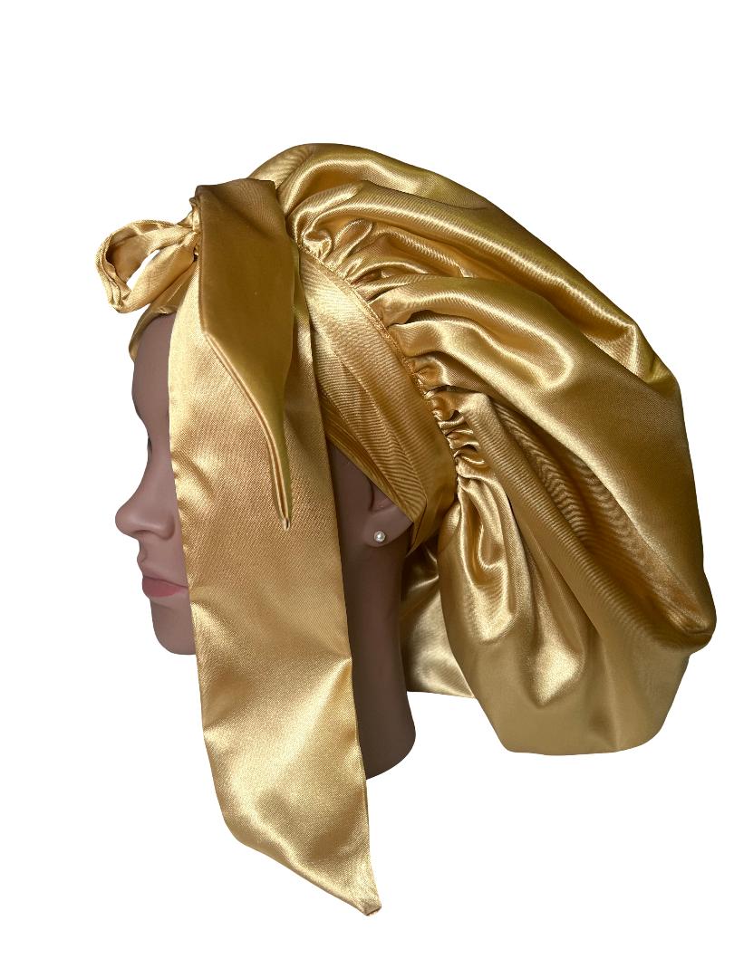 Double LAYERD SILKY SATIN BONNET
