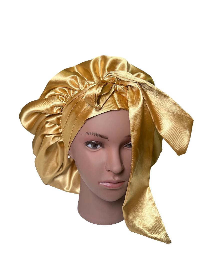 Double LAYERD SILKY SATIN BONNET