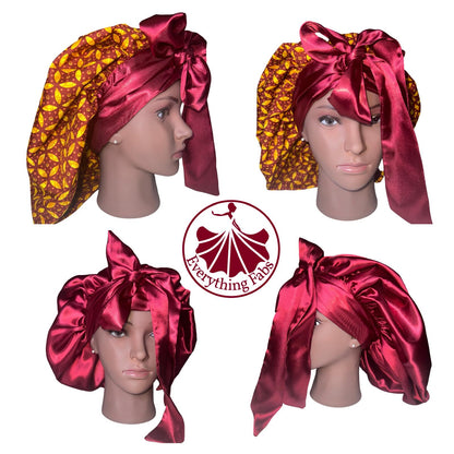DOUBLE LAYERED REVERSIBLE HAIR BONNET
